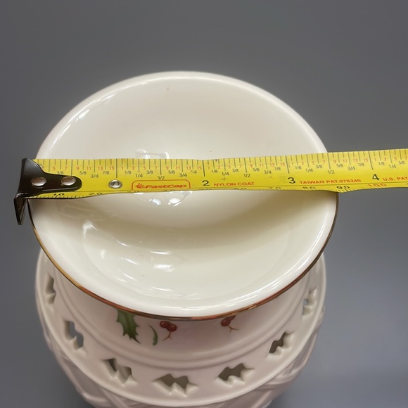 Vintage Lenox Tartan Christmas Design Porcelain Candle Wax Melter Beautiful NEW - Picture 9 of 10